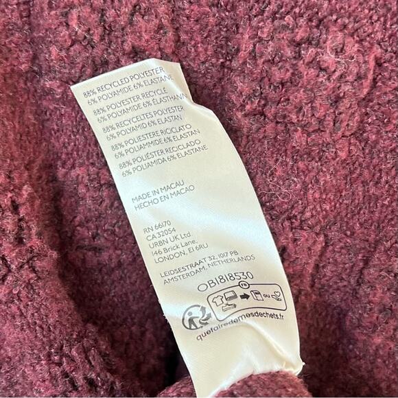 NEW Size Small Free People We The Free Soul Searcher Mock Neck Wine Sweater - Picture 10 of 10